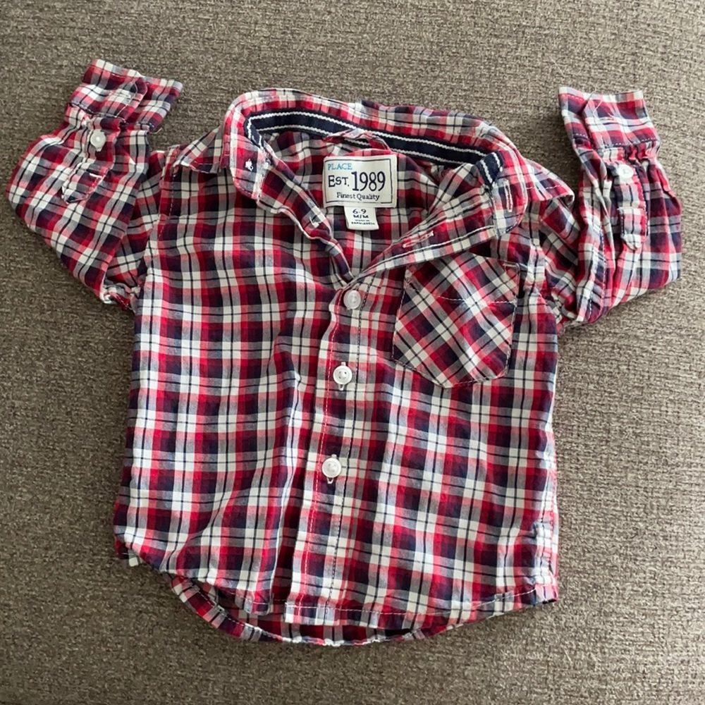 6-9 month flannel onesie